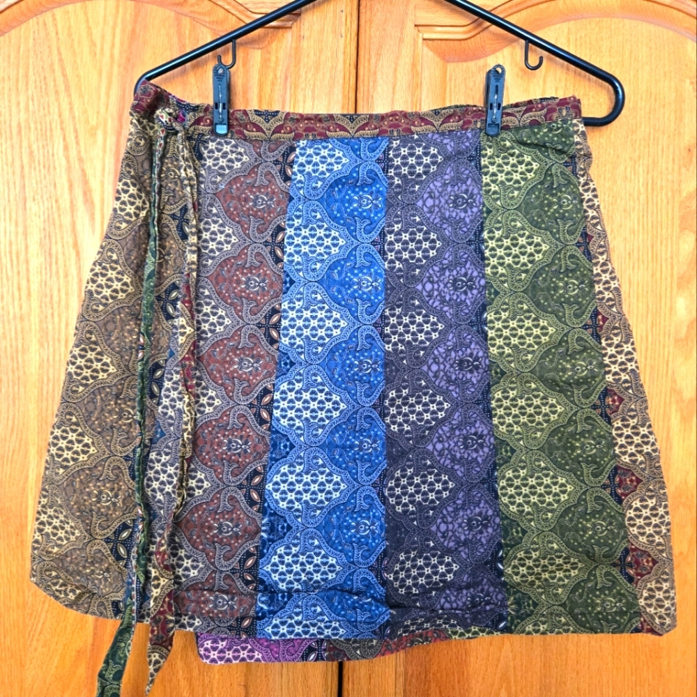 colorful wraparound skirt